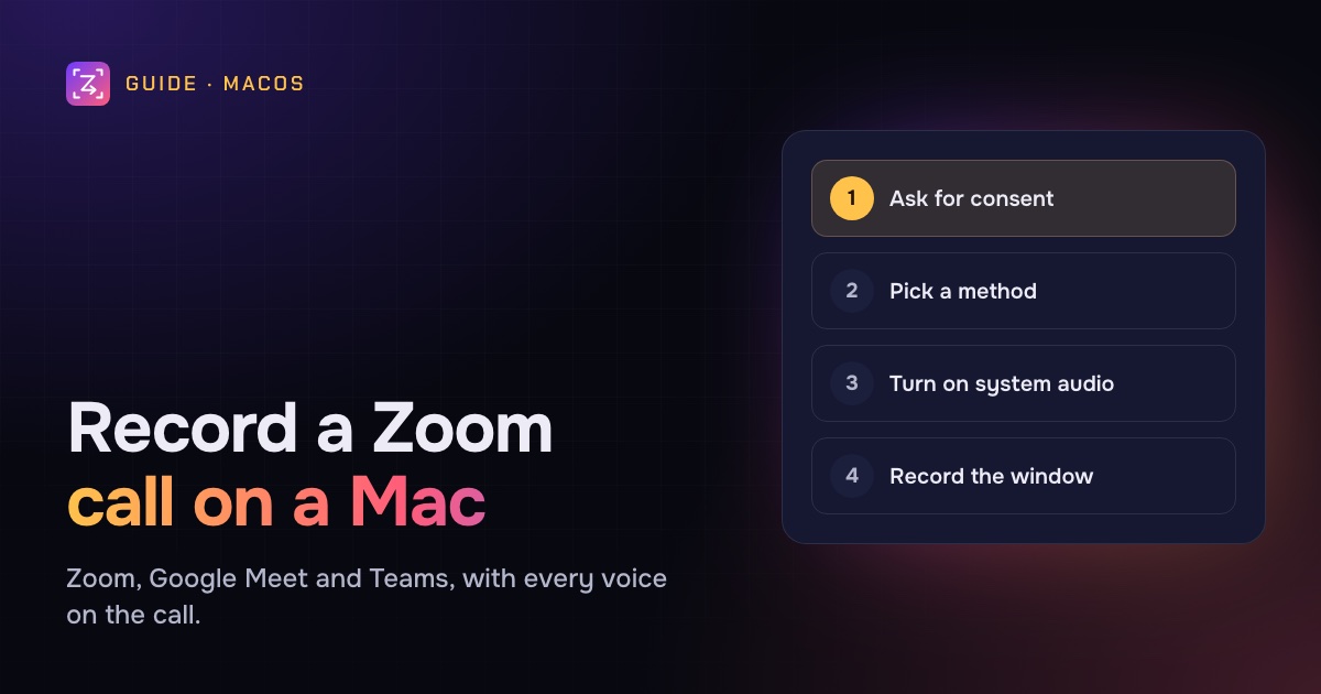 How to record a Zoom call on a Mac, with four steps from asking for consent to recording the meeting window